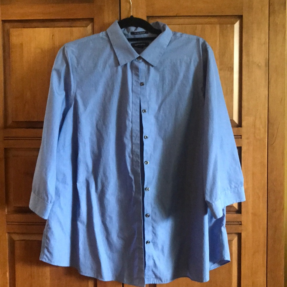 Land's End light blue button-down